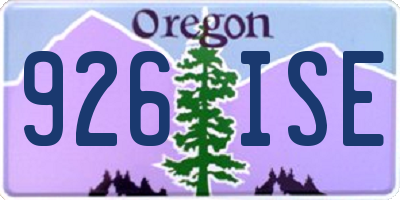 OR license plate 926ISE