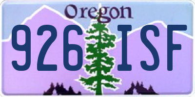 OR license plate 926ISF