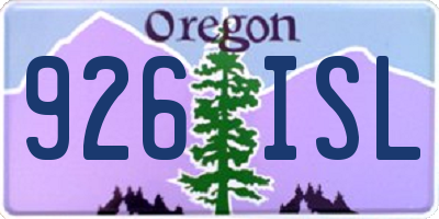 OR license plate 926ISL