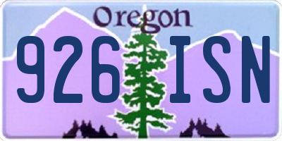 OR license plate 926ISN