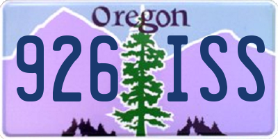 OR license plate 926ISS