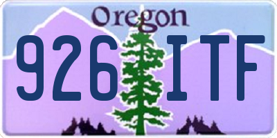 OR license plate 926ITF
