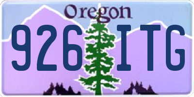 OR license plate 926ITG