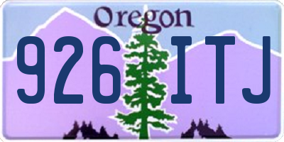 OR license plate 926ITJ