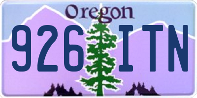OR license plate 926ITN