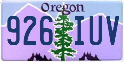 OR license plate 926IUV