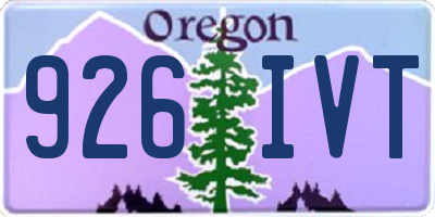 OR license plate 926IVT