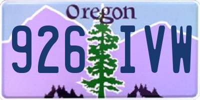 OR license plate 926IVW