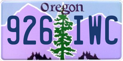 OR license plate 926IWC