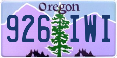 OR license plate 926IWI