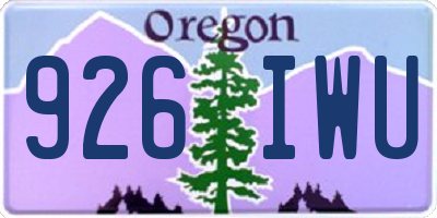OR license plate 926IWU
