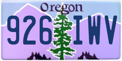 OR license plate 926IWV