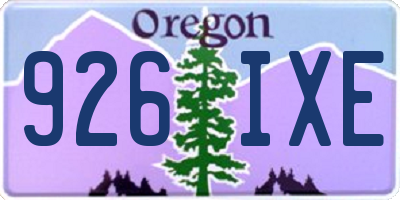OR license plate 926IXE
