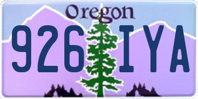 OR license plate 926IYA
