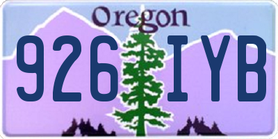 OR license plate 926IYB