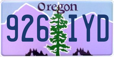 OR license plate 926IYD
