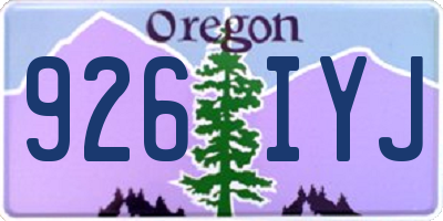 OR license plate 926IYJ