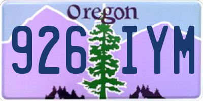 OR license plate 926IYM
