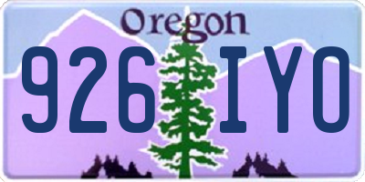 OR license plate 926IYO