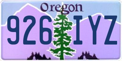 OR license plate 926IYZ