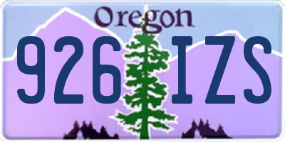 OR license plate 926IZS