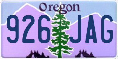 OR license plate 926JAG