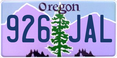 OR license plate 926JAL