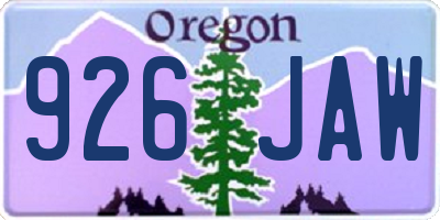 OR license plate 926JAW
