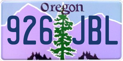 OR license plate 926JBL