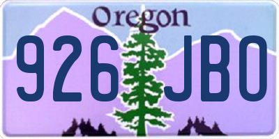 OR license plate 926JBO