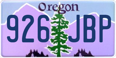 OR license plate 926JBP