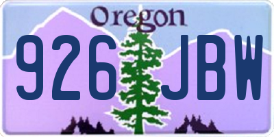 OR license plate 926JBW