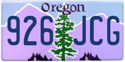 OR license plate 926JCG