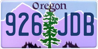 OR license plate 926JDB