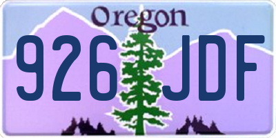 OR license plate 926JDF