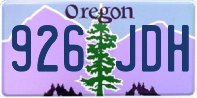 OR license plate 926JDH