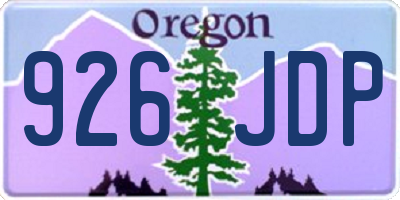 OR license plate 926JDP