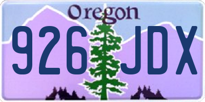 OR license plate 926JDX