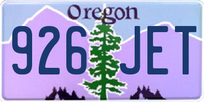 OR license plate 926JET