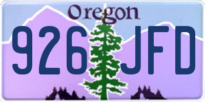 OR license plate 926JFD