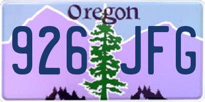 OR license plate 926JFG