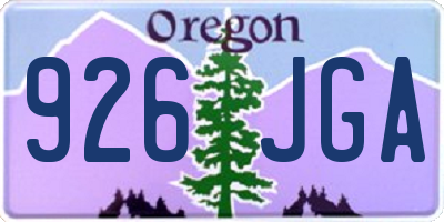 OR license plate 926JGA
