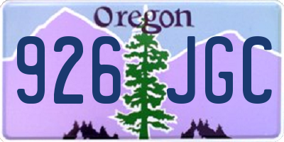 OR license plate 926JGC