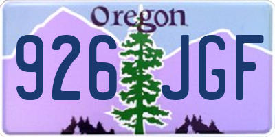OR license plate 926JGF