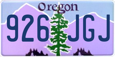 OR license plate 926JGJ