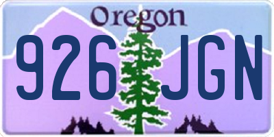 OR license plate 926JGN