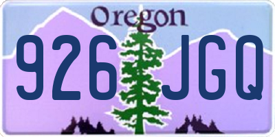 OR license plate 926JGQ