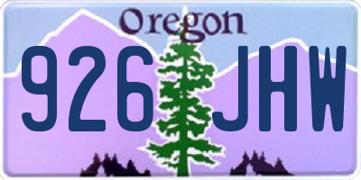 OR license plate 926JHW