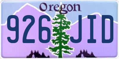 OR license plate 926JID