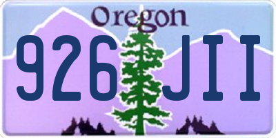 OR license plate 926JII